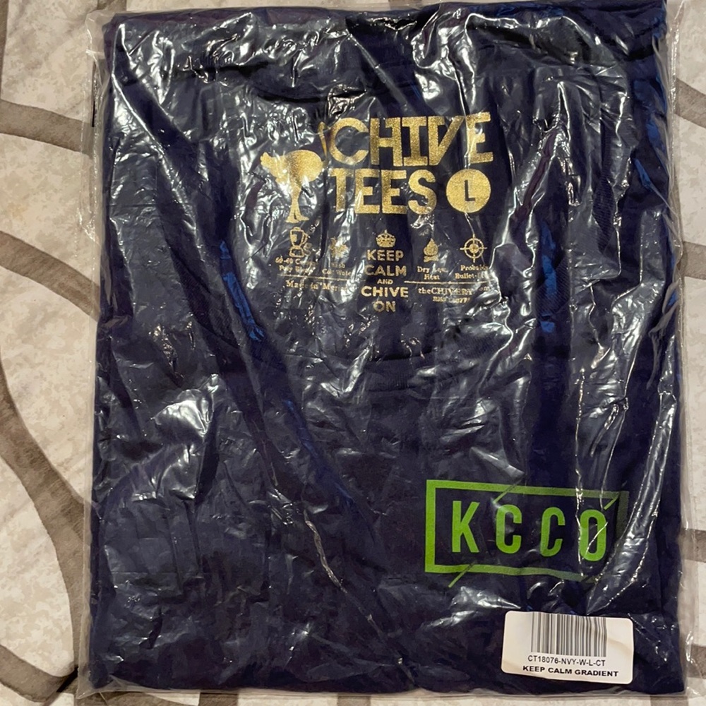 New Ladies Large Navy Blue Chive Tshirt